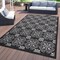 World Rug Gallery Transitional Geometric Textured Flat Weave Indoor/Outdoor Area Rug 5' x 7' Black 119BLACK5X7 - alternate 1
